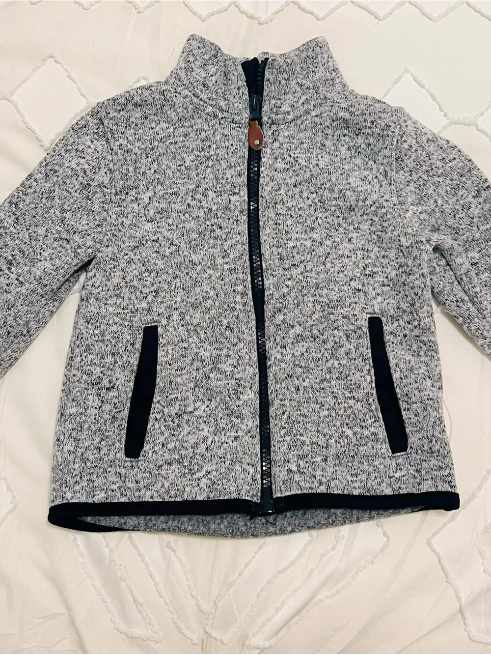 H&M Toddler Gray Marled Full Zip Sweater Fleece Jacket Size 2–4Y Cozy